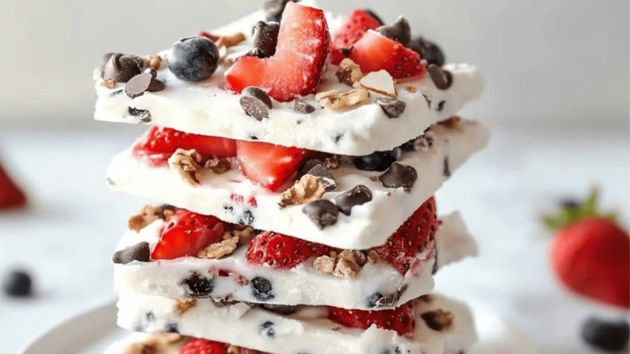 Yogur congelado con frutos rojos